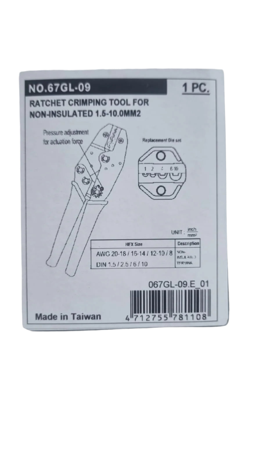 67-gl-09 Non Insulated Crimping Tool