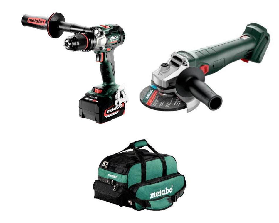 Metabo SB 18 LTX BL  Impact drill + W18L9-125 Angle Grinder Combo